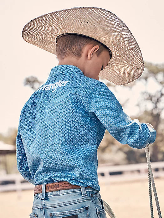 Kids Wrangler Dark Blue Button Up