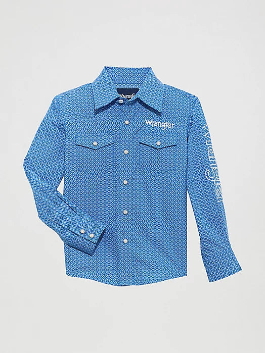 Kids Wrangler Dark Blue Button Up