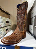 Anderson Bean Rum Brown Ostrich Boots (s1099)