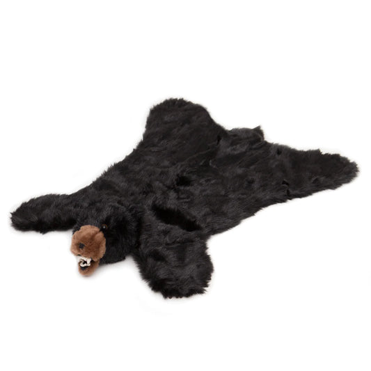 Black bear plush rug