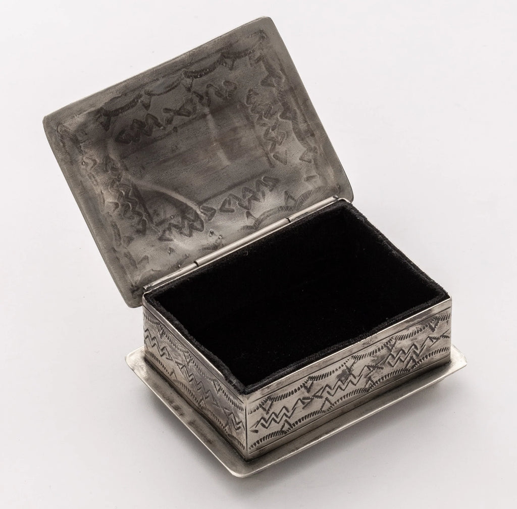 Small Stamped Box with Turquoise