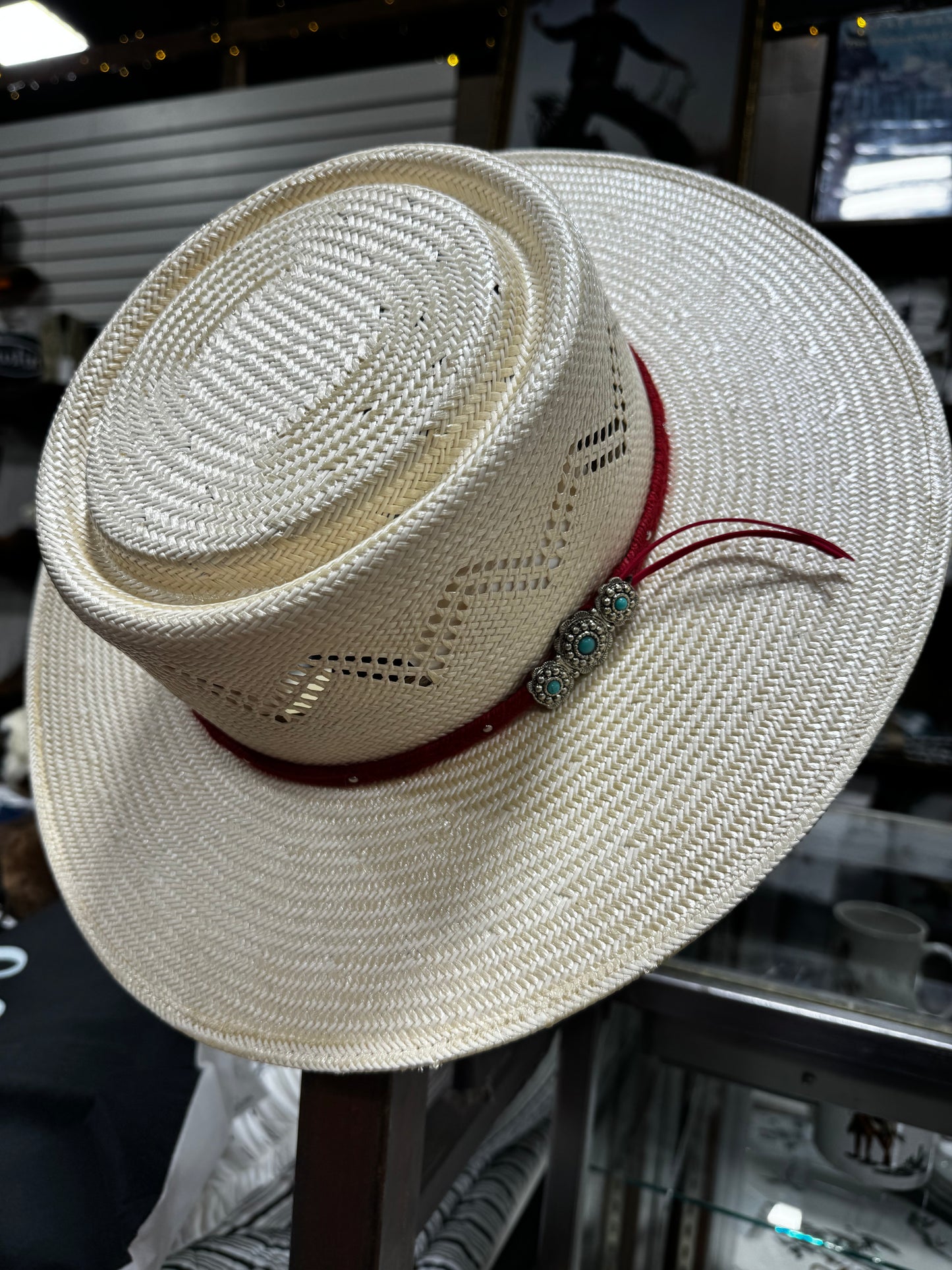 Charlie 1 Horse Painted Borders Straw Hat