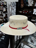 Charlie 1 Horse Painted Borders Straw Hat