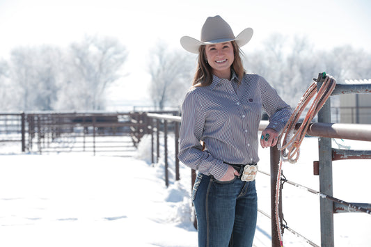 Cinch Women’s Purple/Green Stripe Shirt (4213)