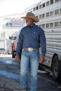 Cinch Men’s Navy Patterned Shirt (5695)