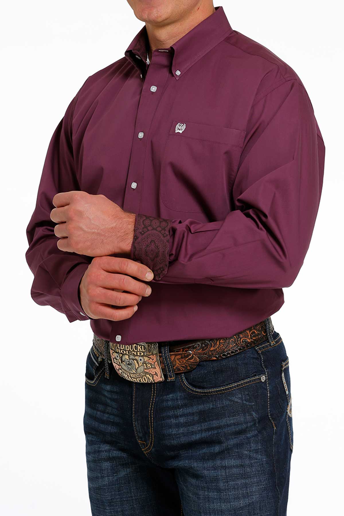 Cinch Men’s Solid Purple Shirt (5484)