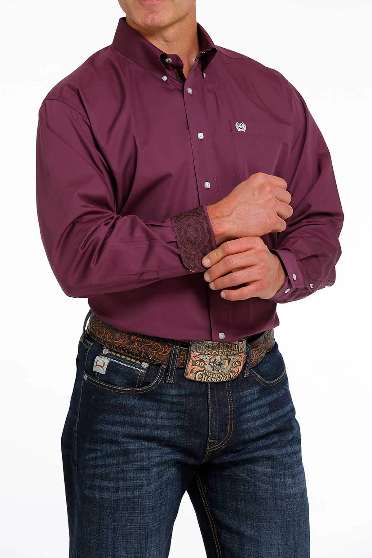 Cinch Men’s Solid Purple Shirt (5484)