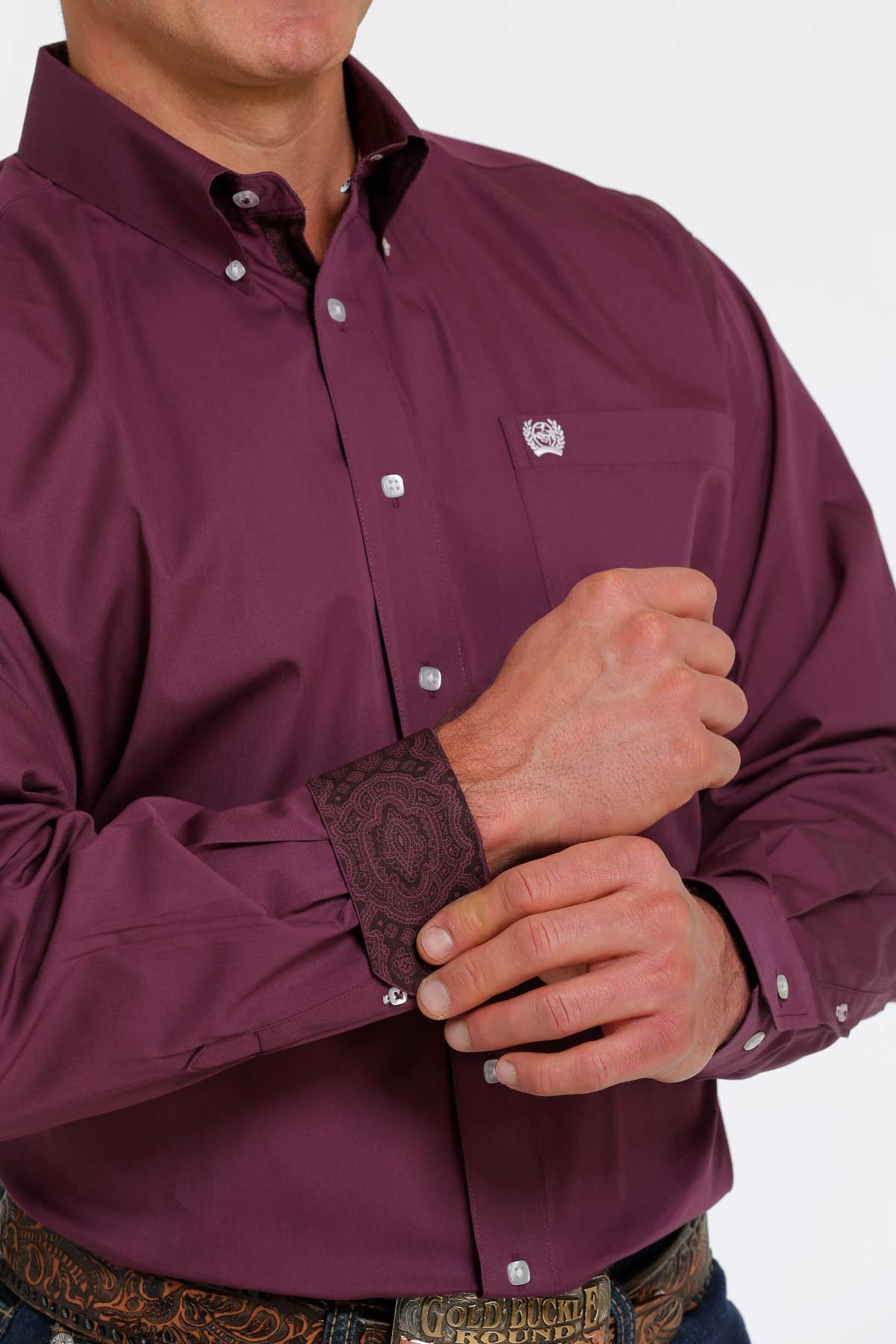 Cinch Men’s Solid Purple Shirt (5484)