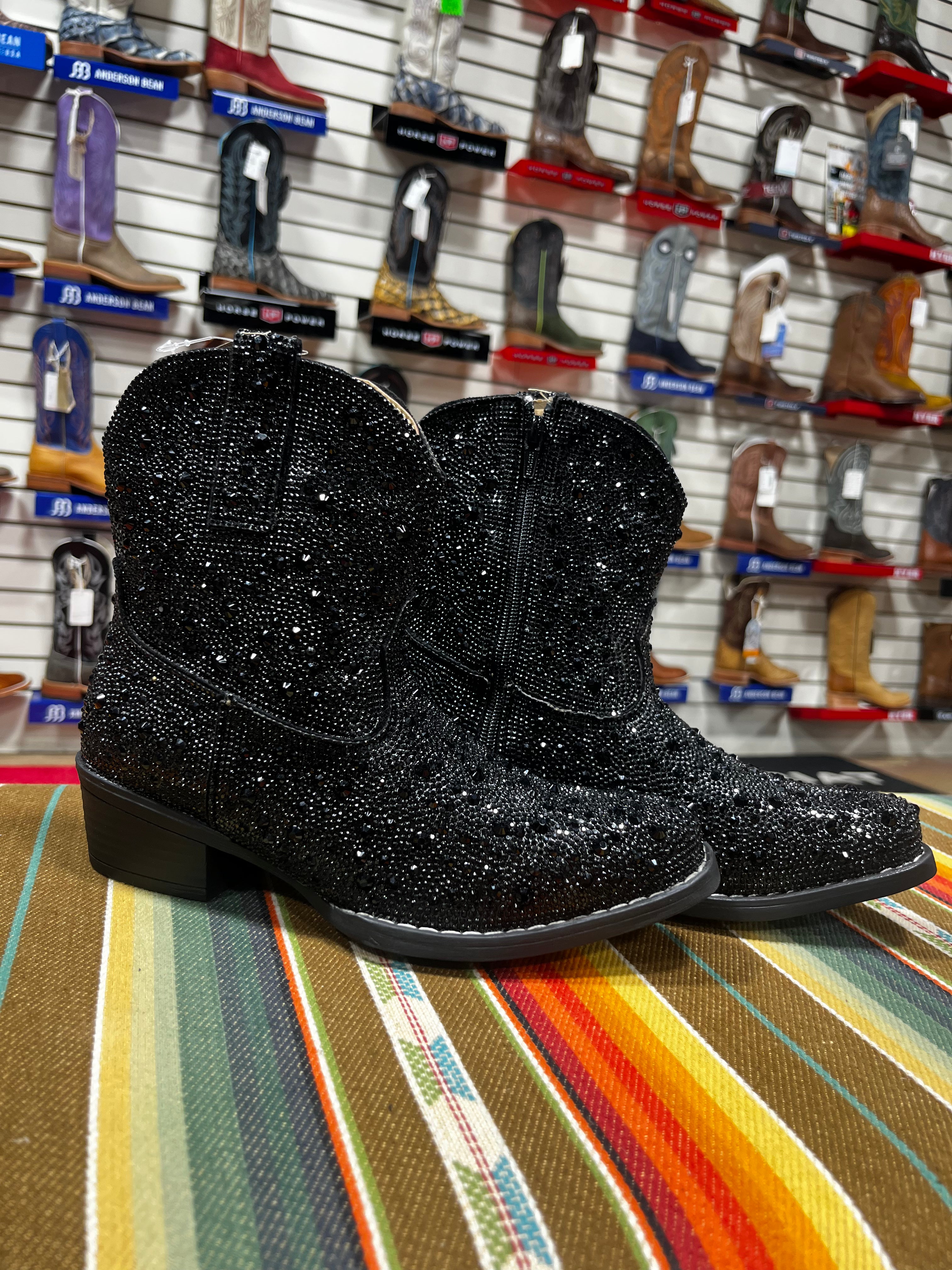 Black Sparkle Bootie