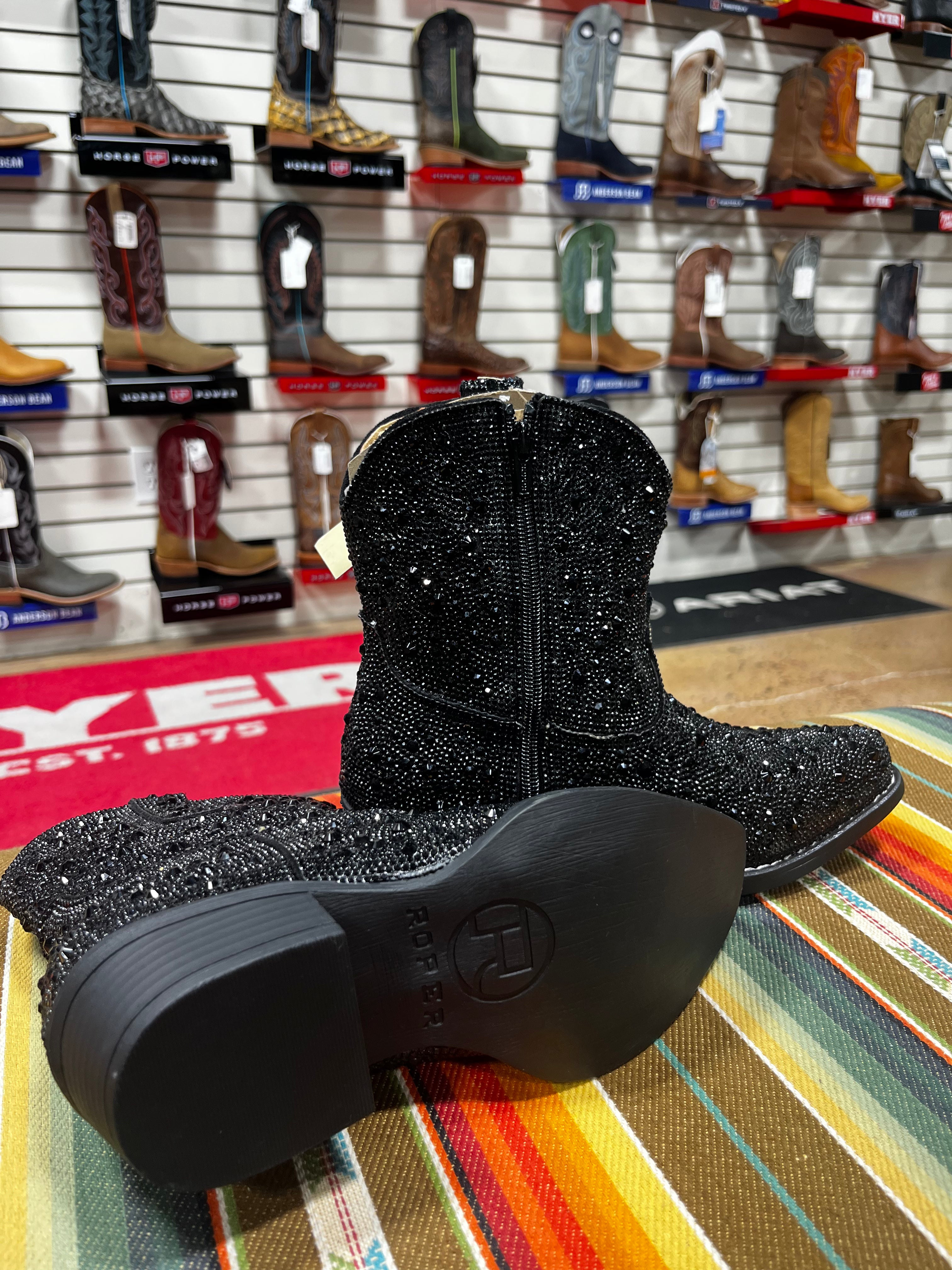 Black Sparkle Bootie