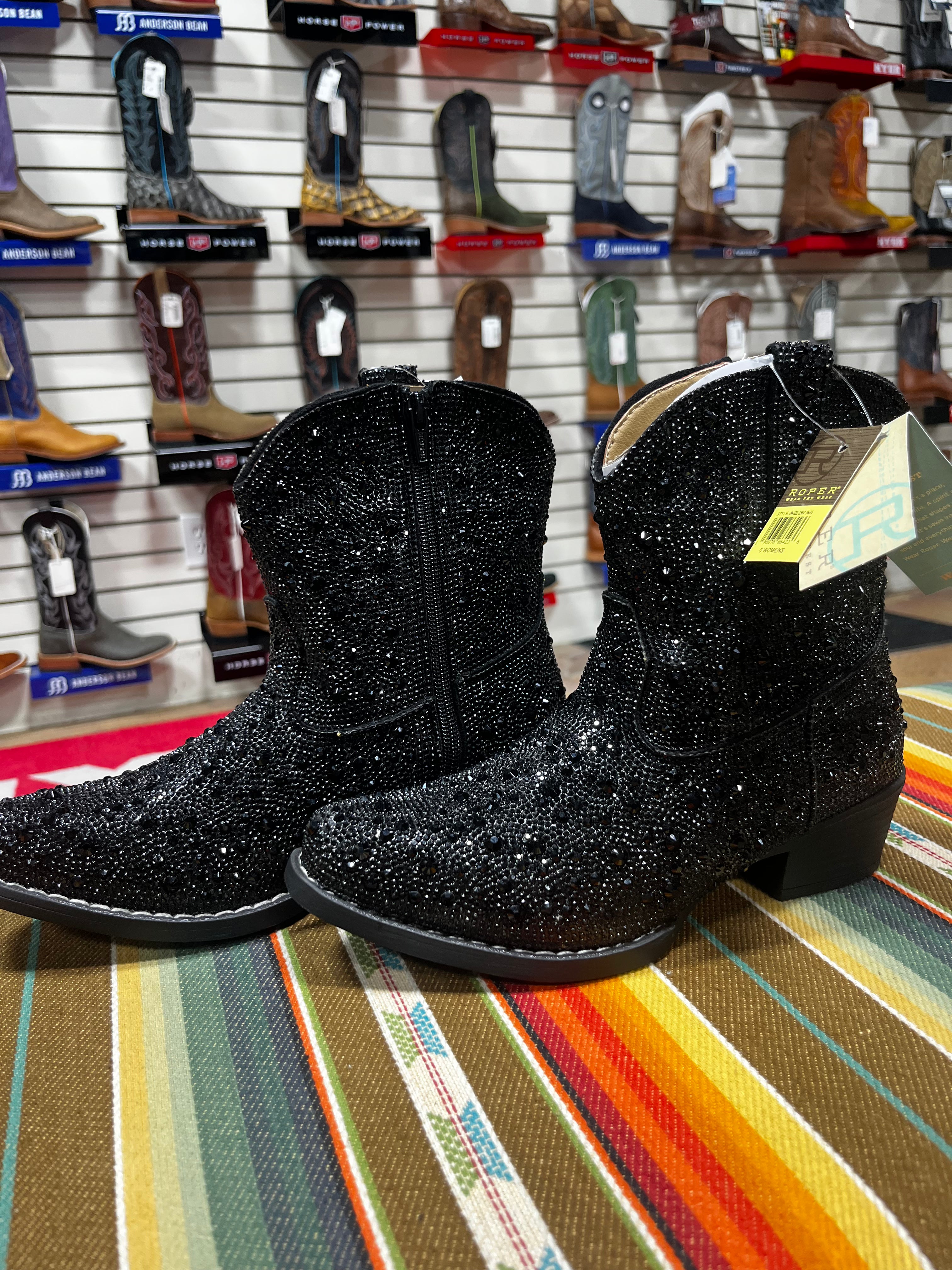 Black Sparkle Bootie