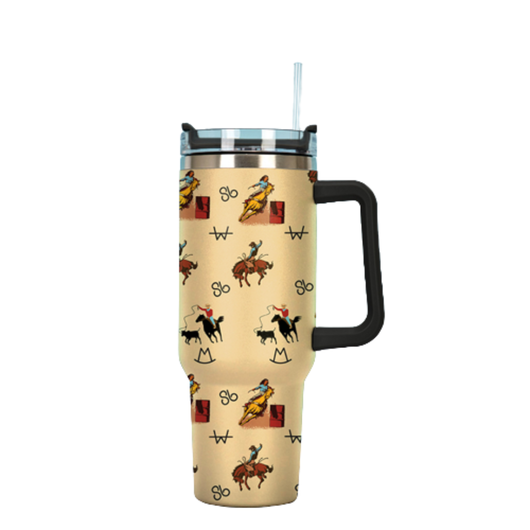 Vintage Cowboy Tumbler With Handle