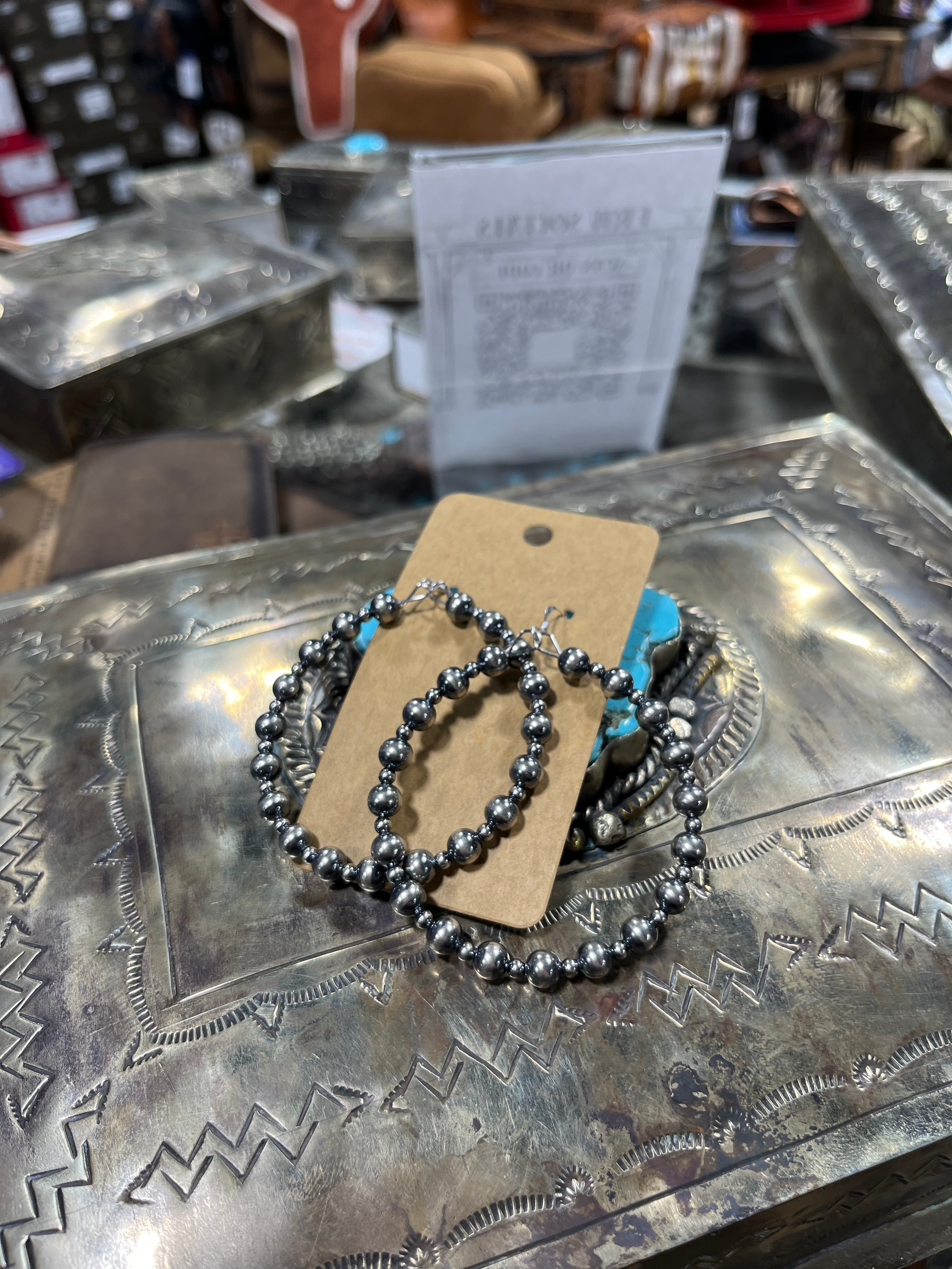 Little Big Little Navajo Pearl Hoops