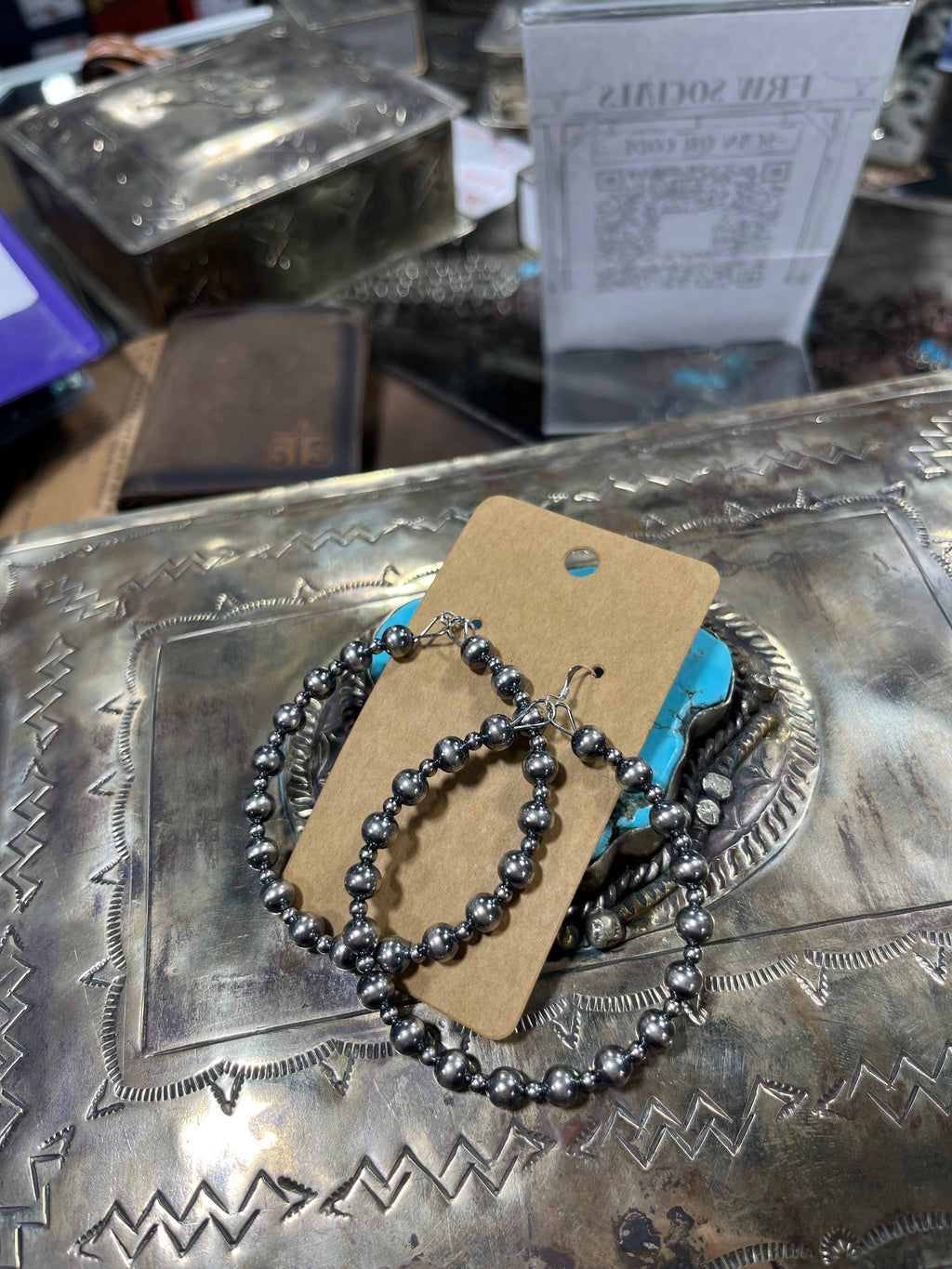 Little Big Little Navajo Pearl Hoops