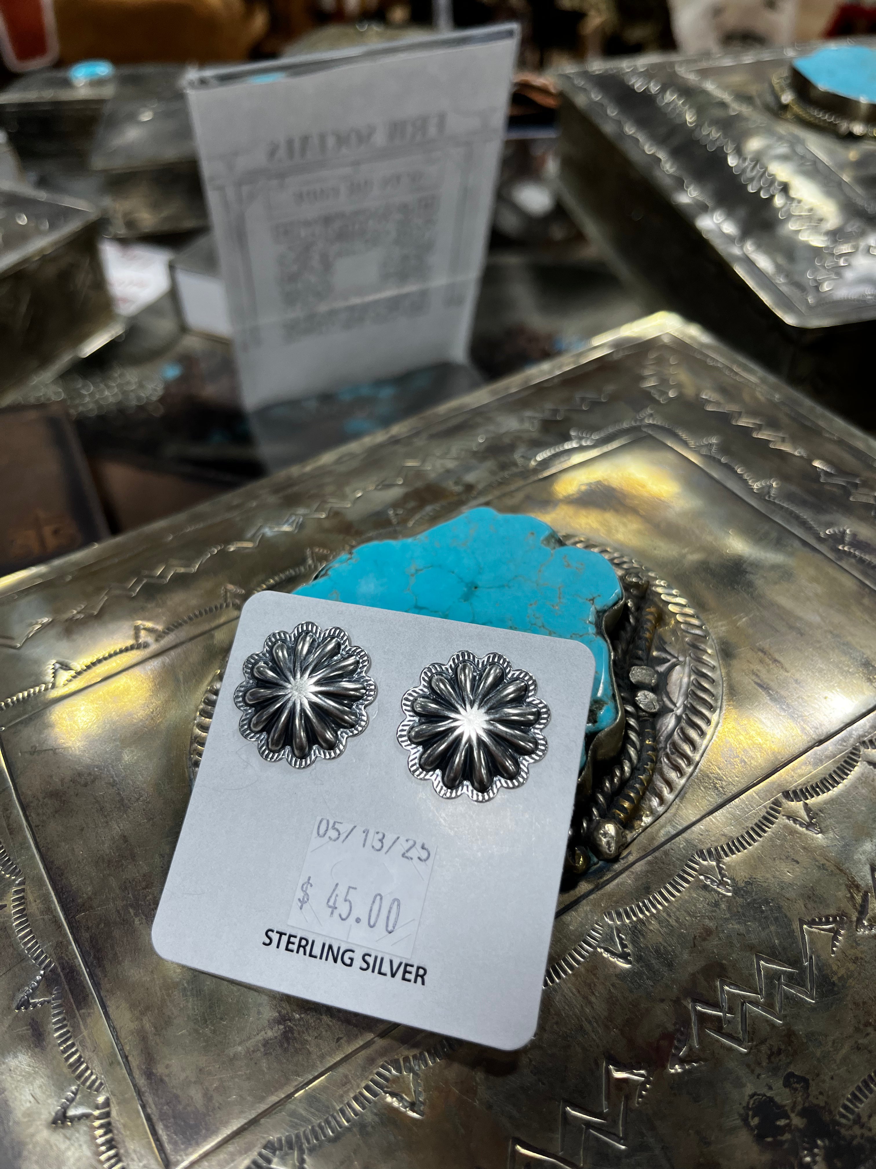 Sterling Concho Studs