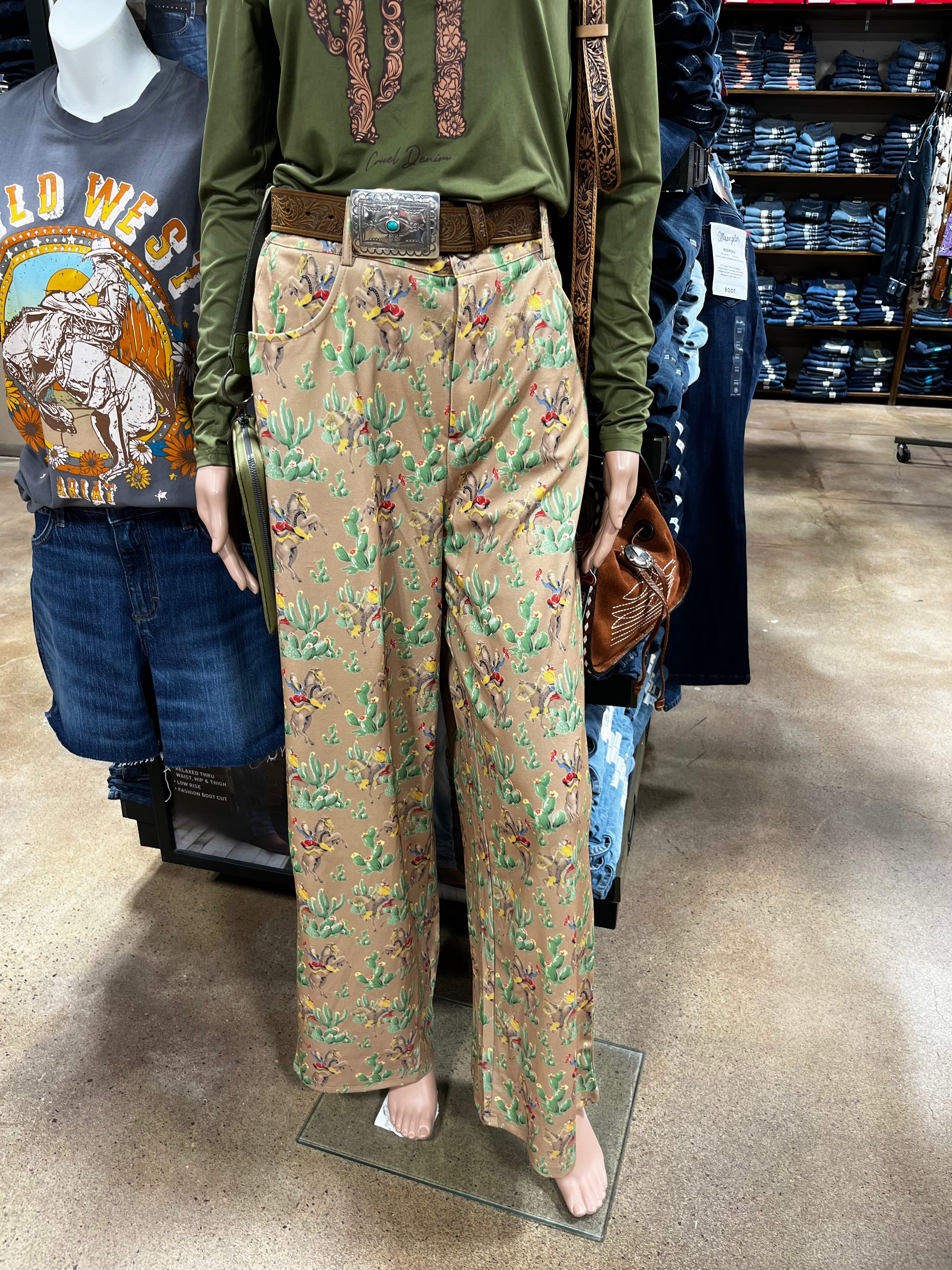 Retro Cactus Cowboy Trousers