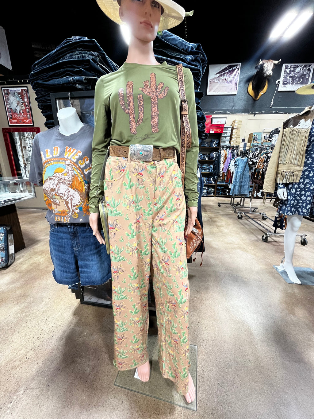 Retro Cactus Cowboy Trousers