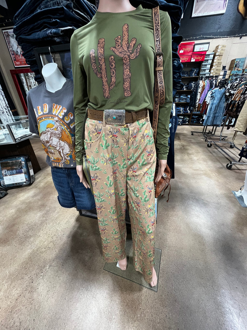 Retro Cactus Cowboy Trousers