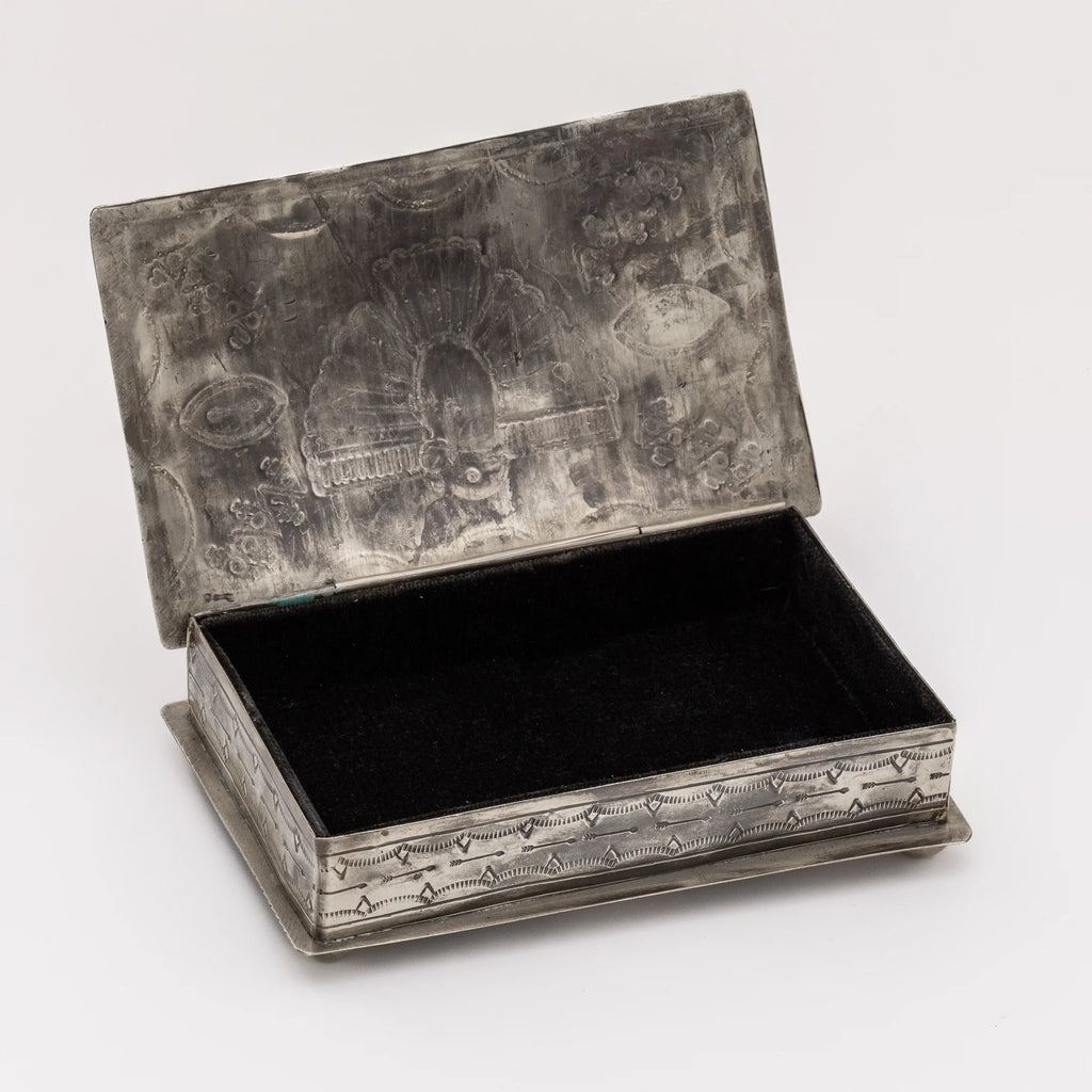 Stamped Thunderbird Box With Turquoise