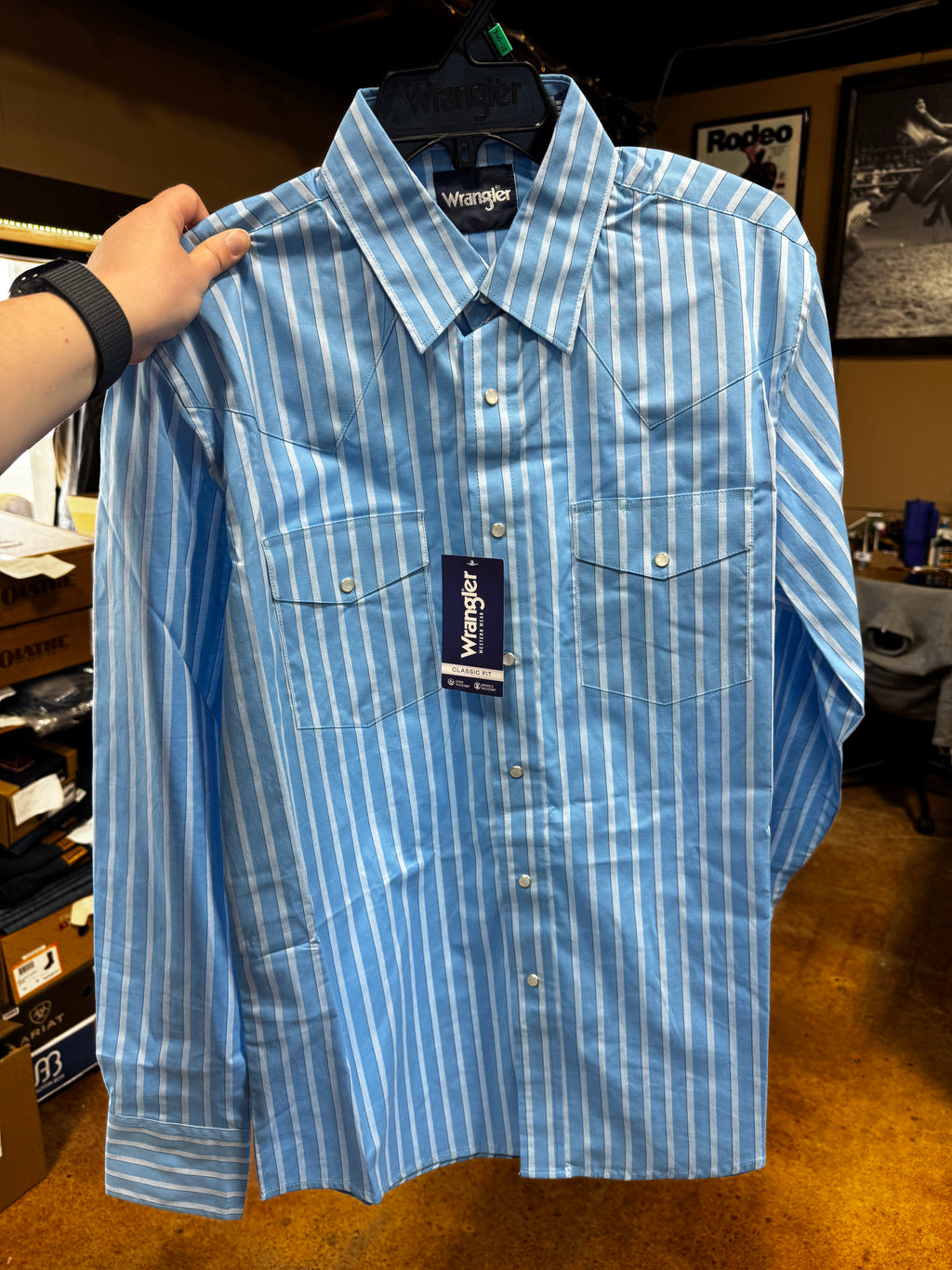 Wrangler Men’s Blue Striped Shirt (9484)