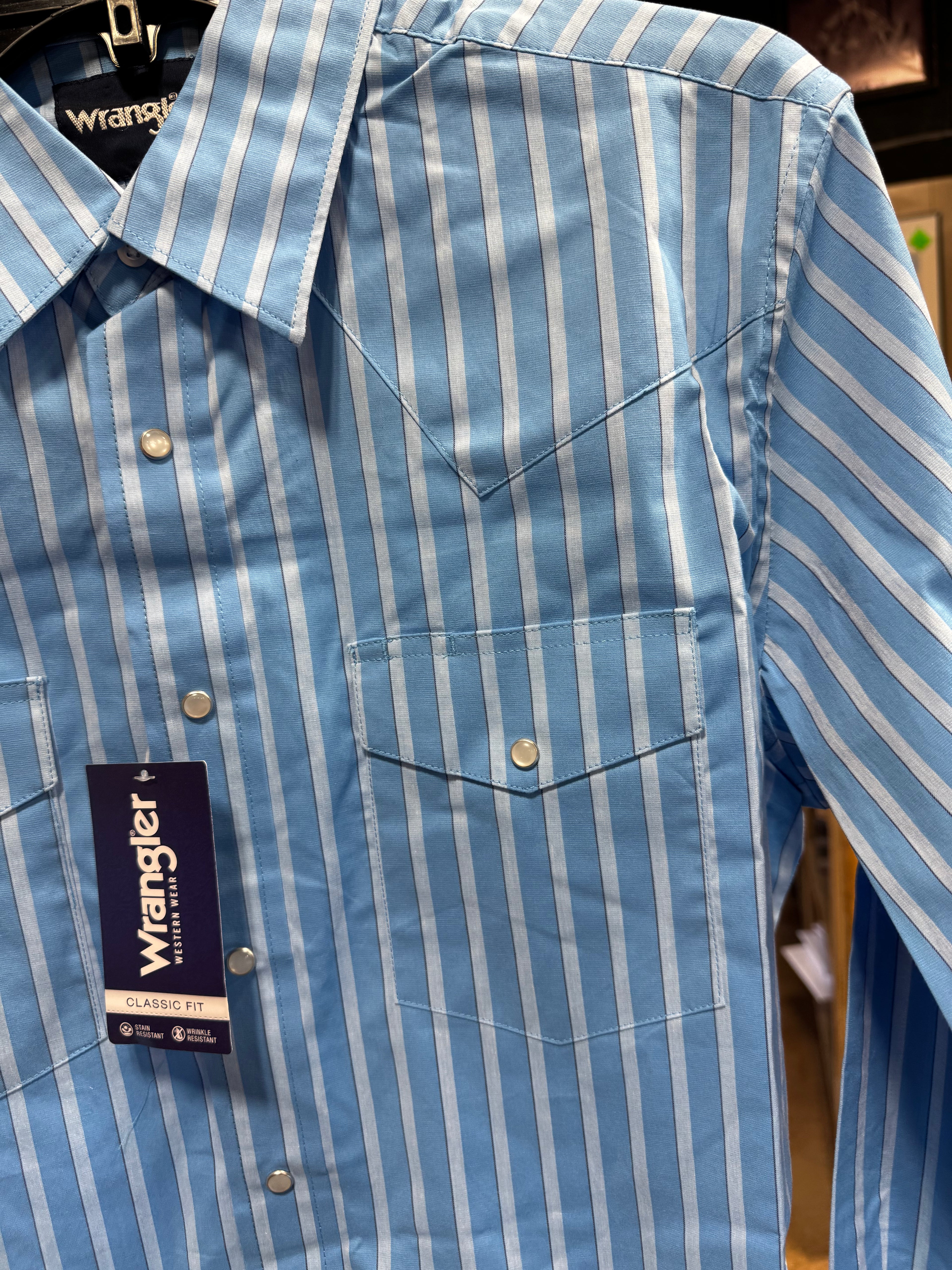 Wrangler Men’s Blue Striped Shirt (9484)