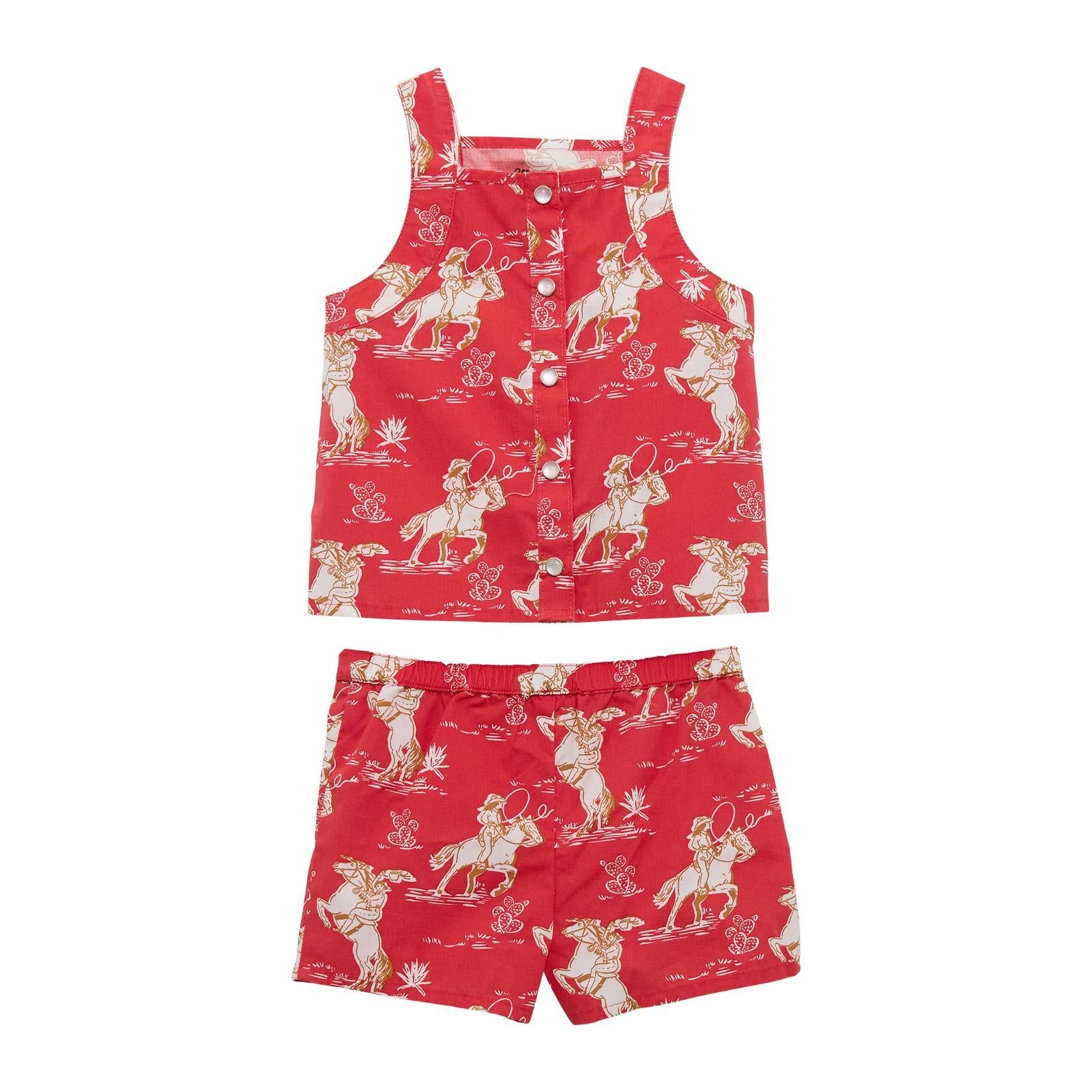 Wrangler® Baby Girl Tank and Short - Red/White