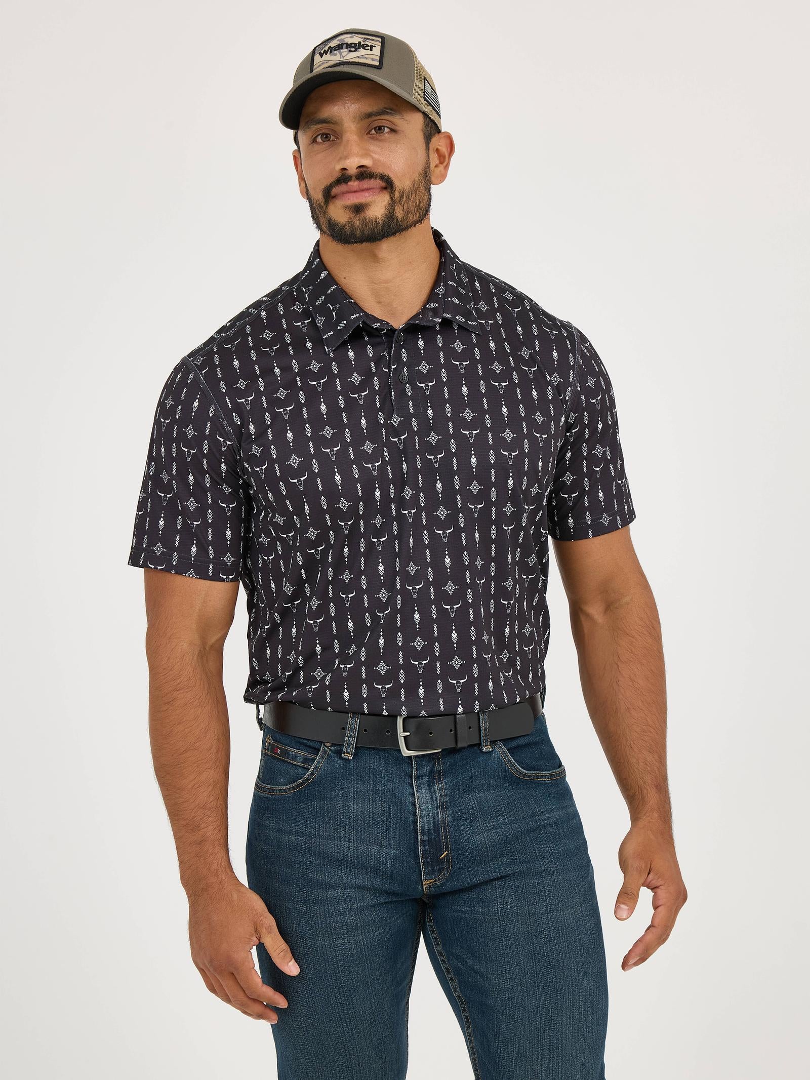 Wrangler® Performance Polo Short Sleeve Shirt - Black (6980)