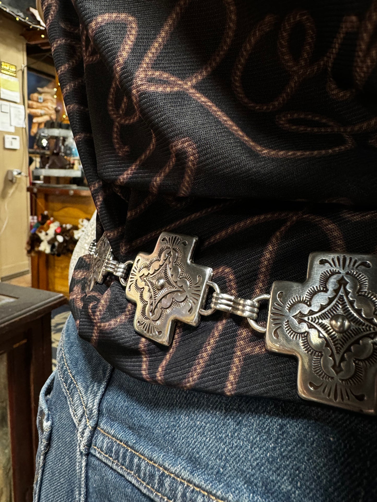 Tony Lama Silver Cross Belt (1313)