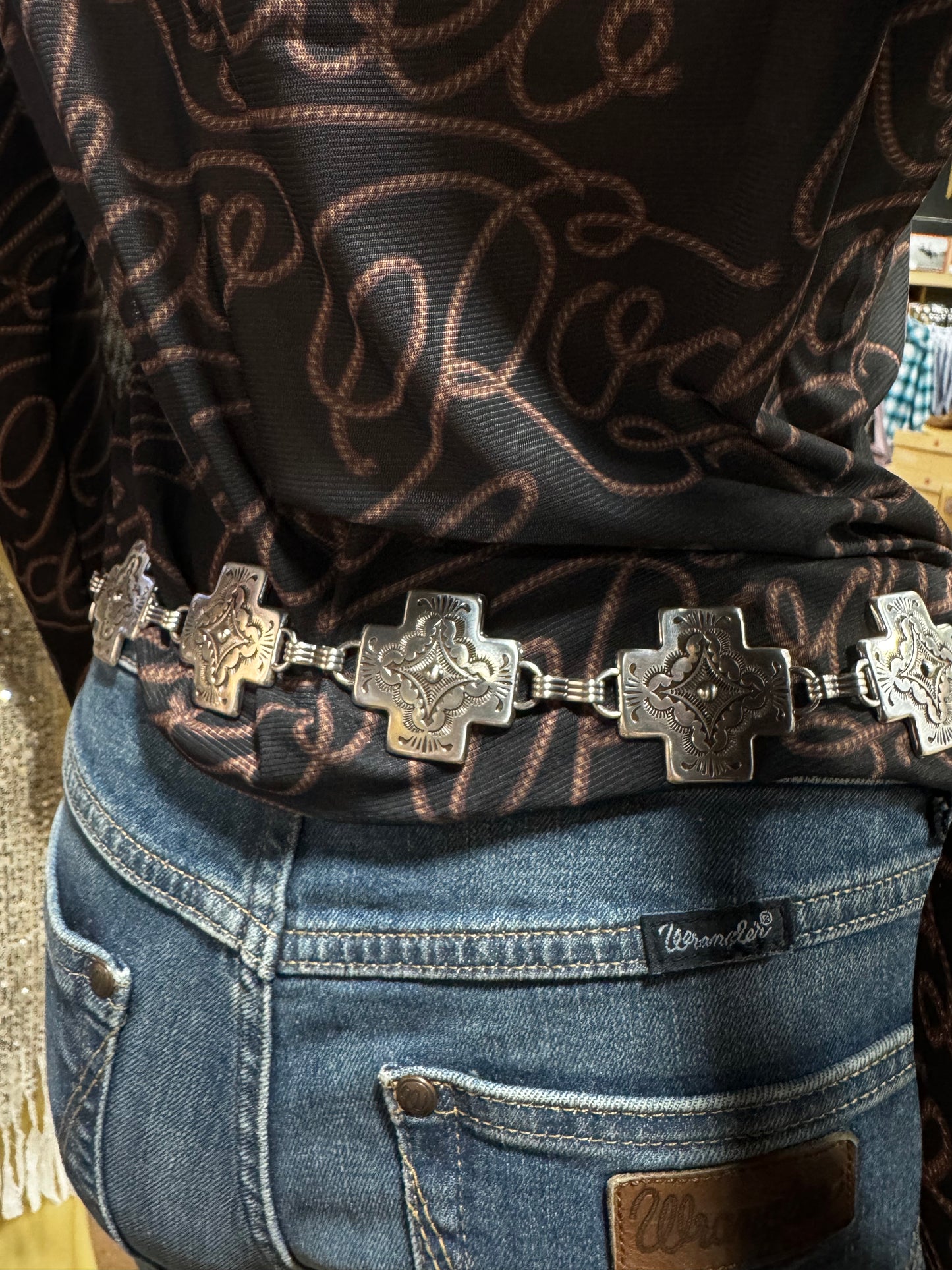 Tony Lama Silver Cross Belt (1313)