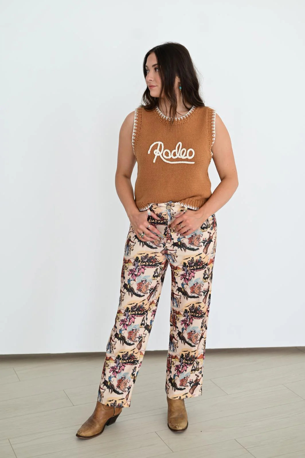 Brown Rodeo Pullover Sweater