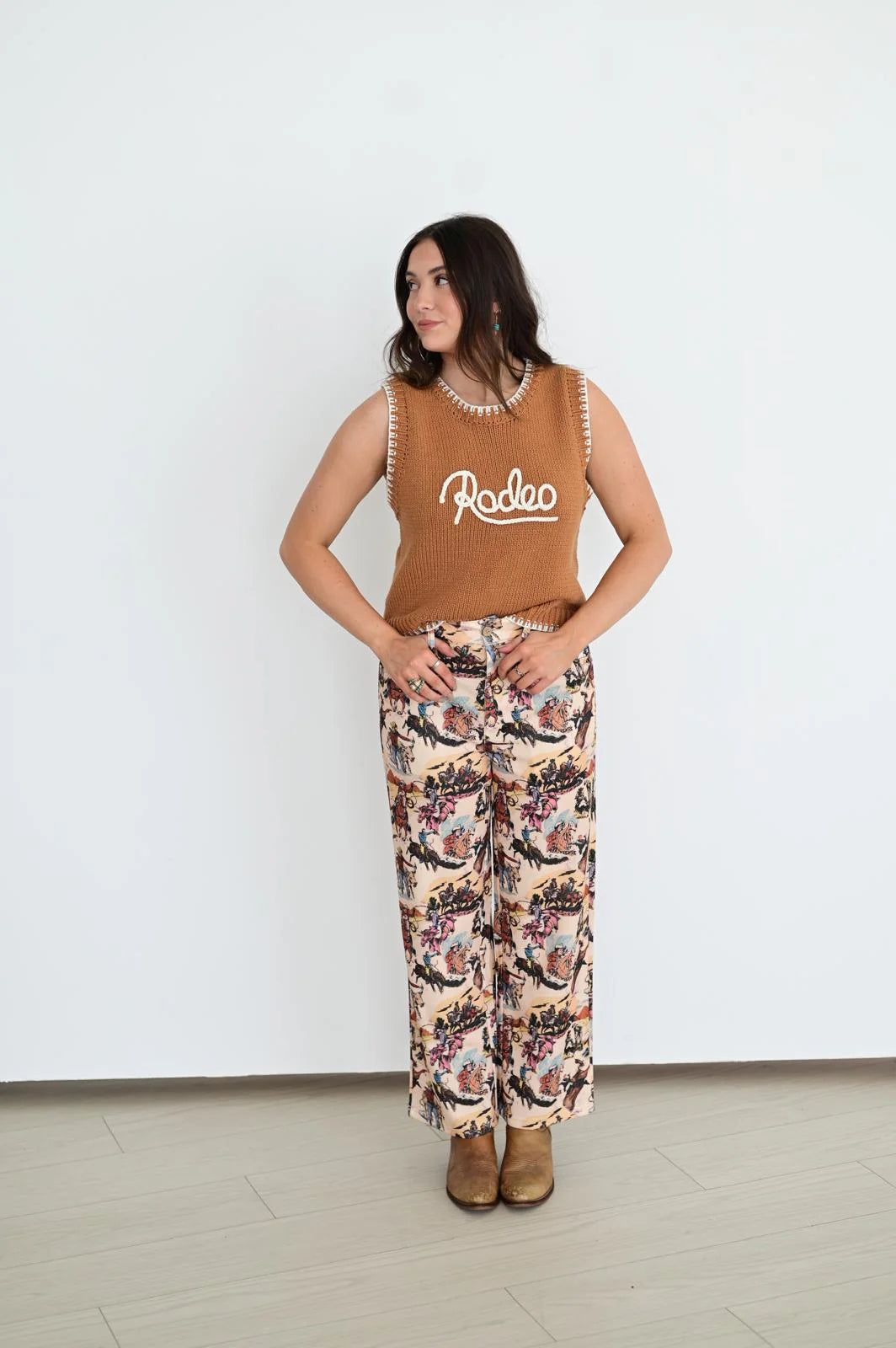 Brown Rodeo Pullover Sweater