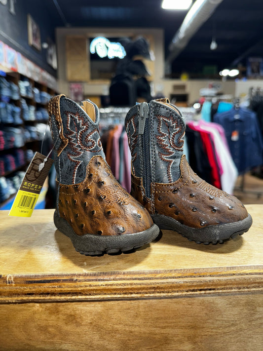 Roper Brown Ostrich Boots (3436)