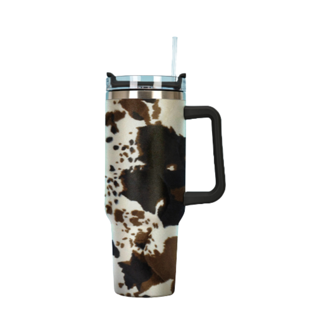 Brown Cowhide Tumbler