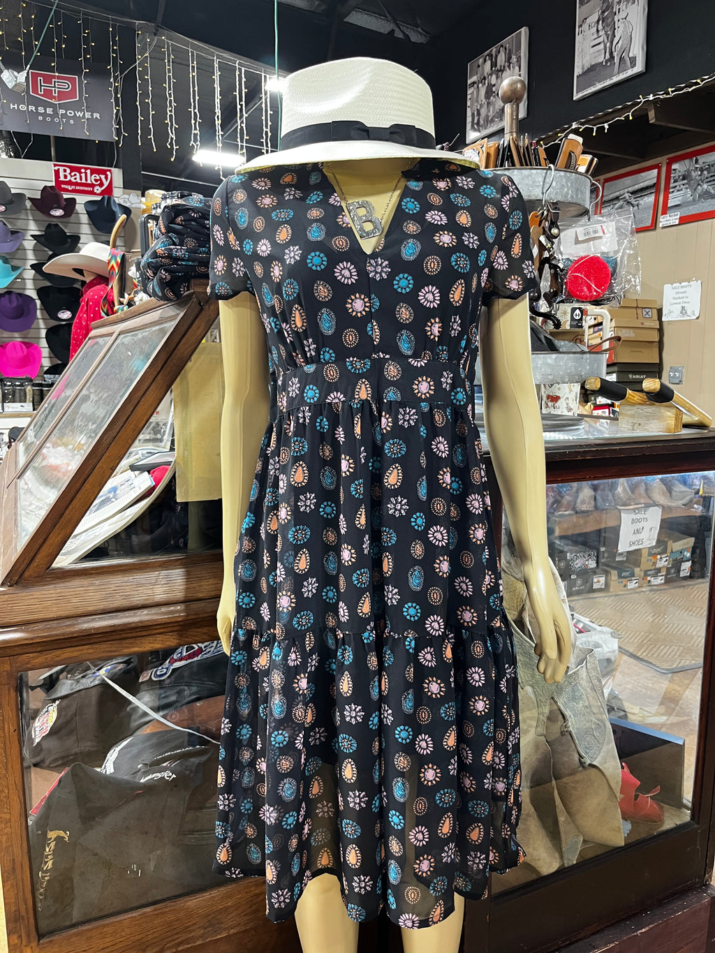 Turquoise Blossom Roper Dress