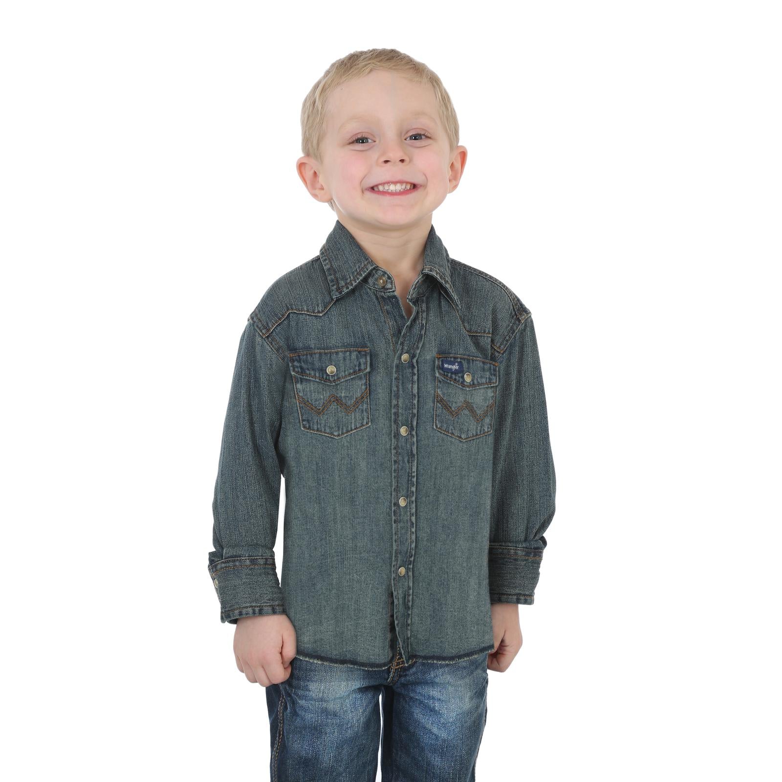 Boys Work Western Long Sleeve Shirt (Bs1039W)