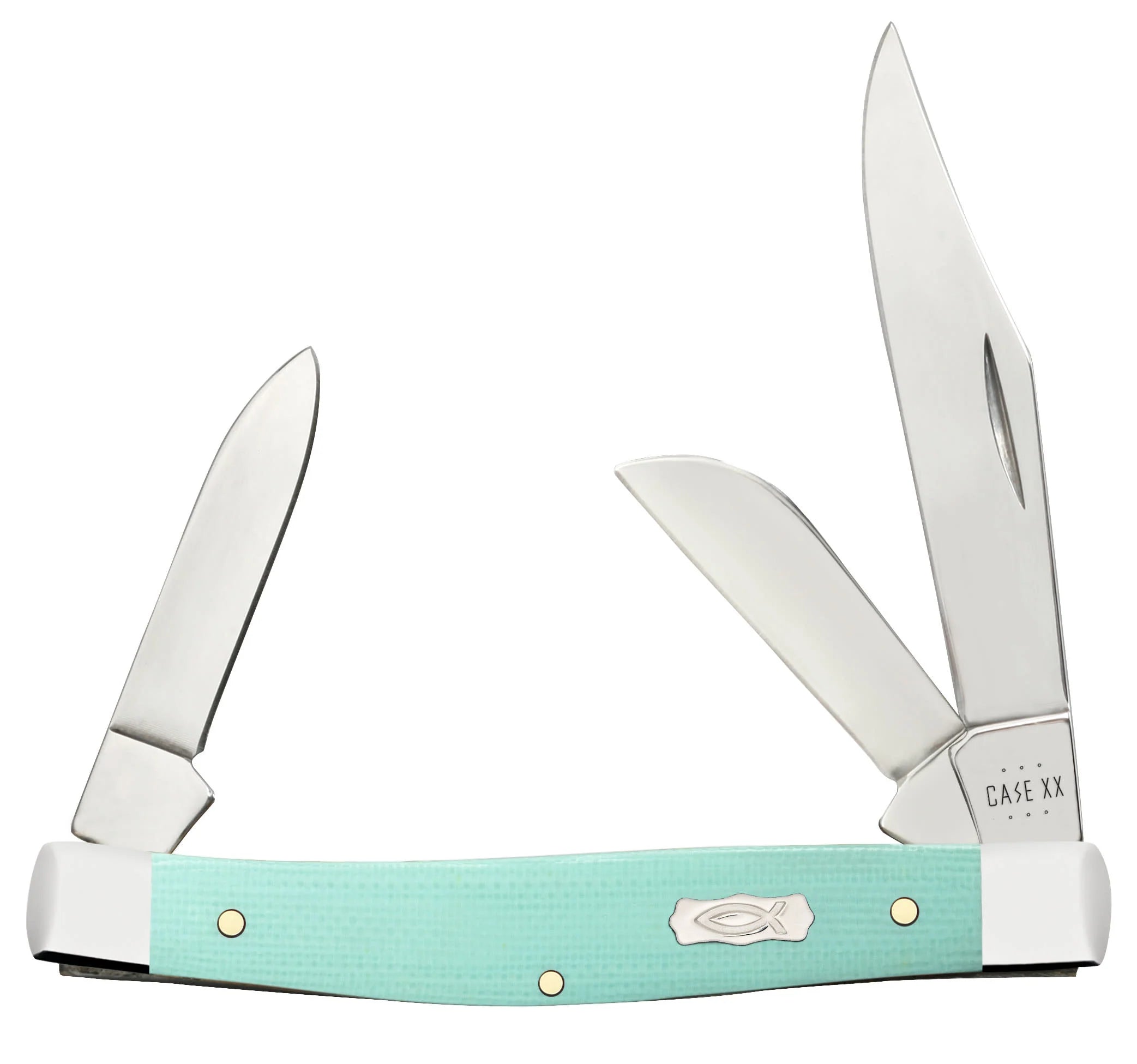 Smooth Seafoam Green G-10 Medium Stockman (18102)