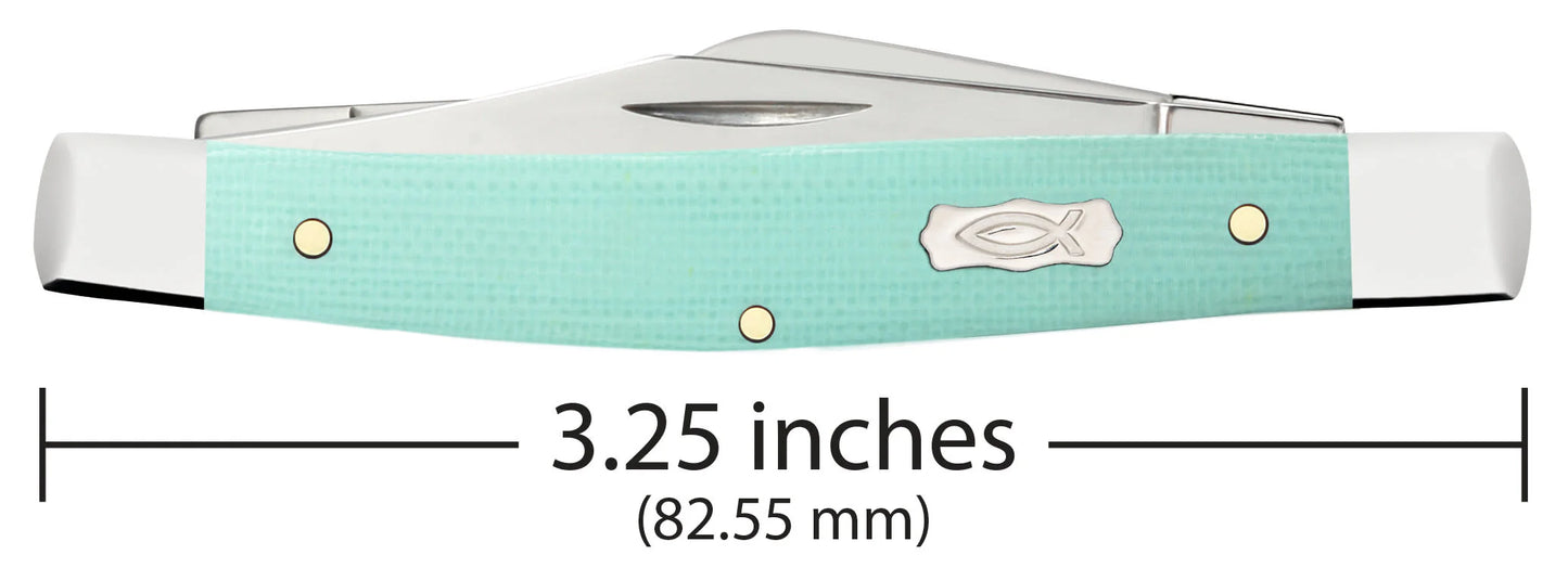 Smooth Seafoam Green G-10 Medium Stockman (18102)