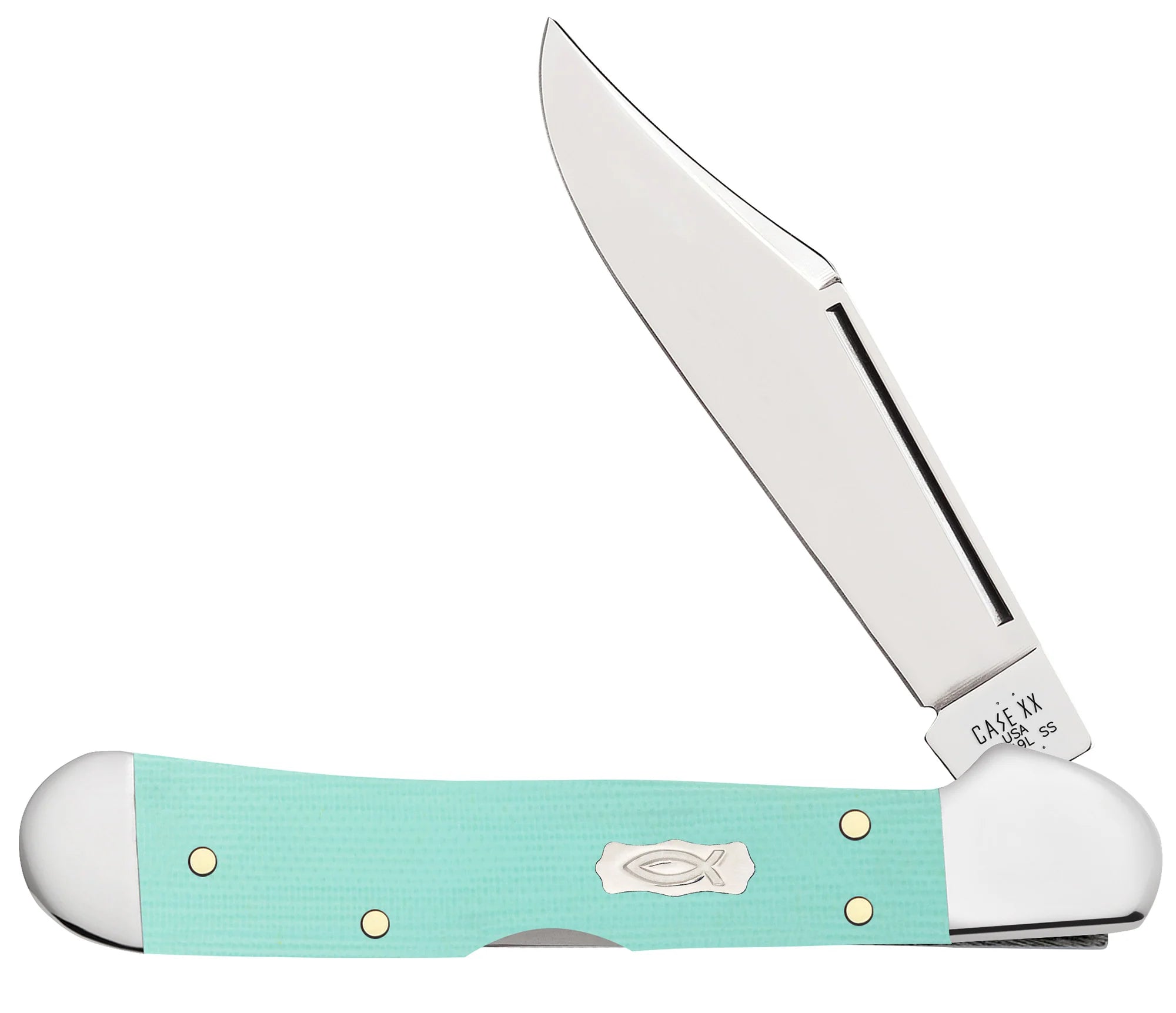 Smooth Seafoam Green G-10 Mini CopperLock® (18109)