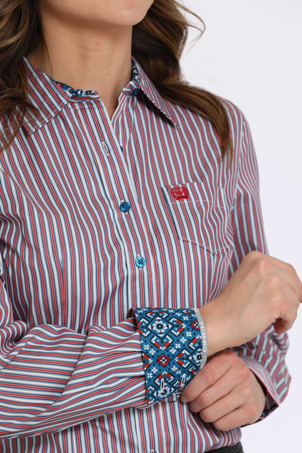 Women’s Red/White/Blue Striped Shirt (4249)