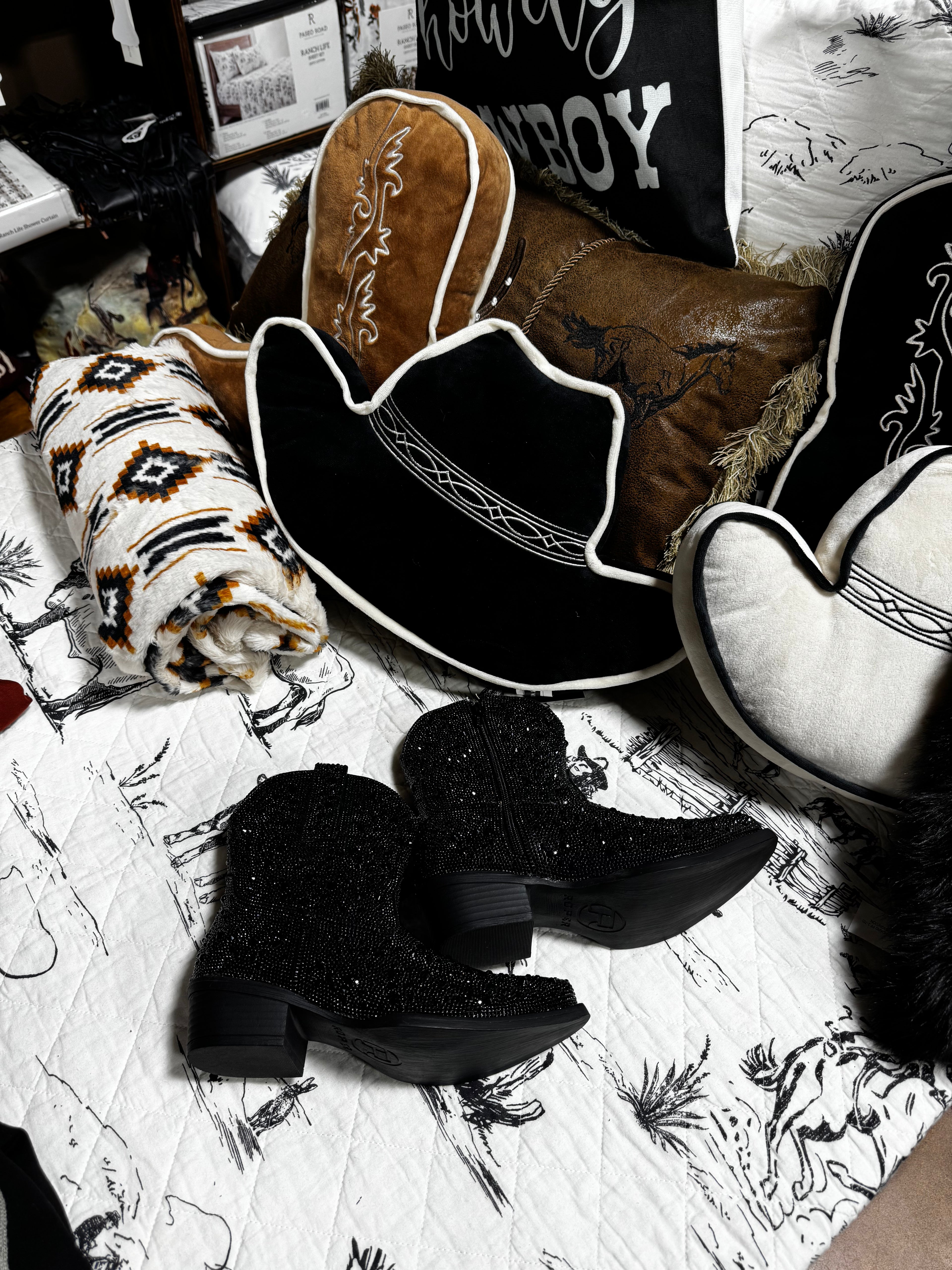 Black Sparkle Bootie