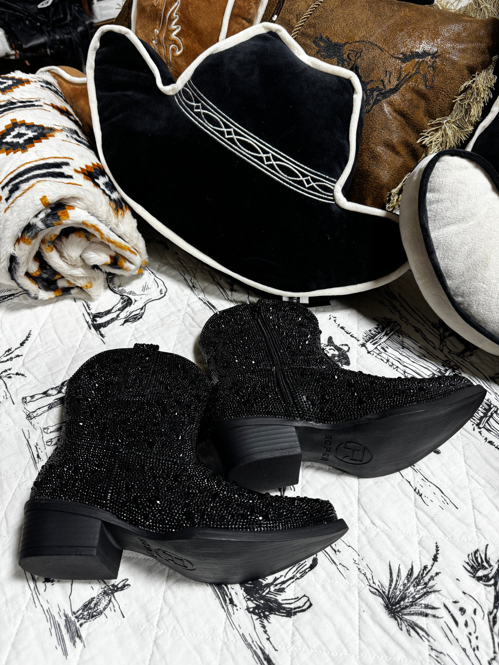 Black Sparkle Bootie