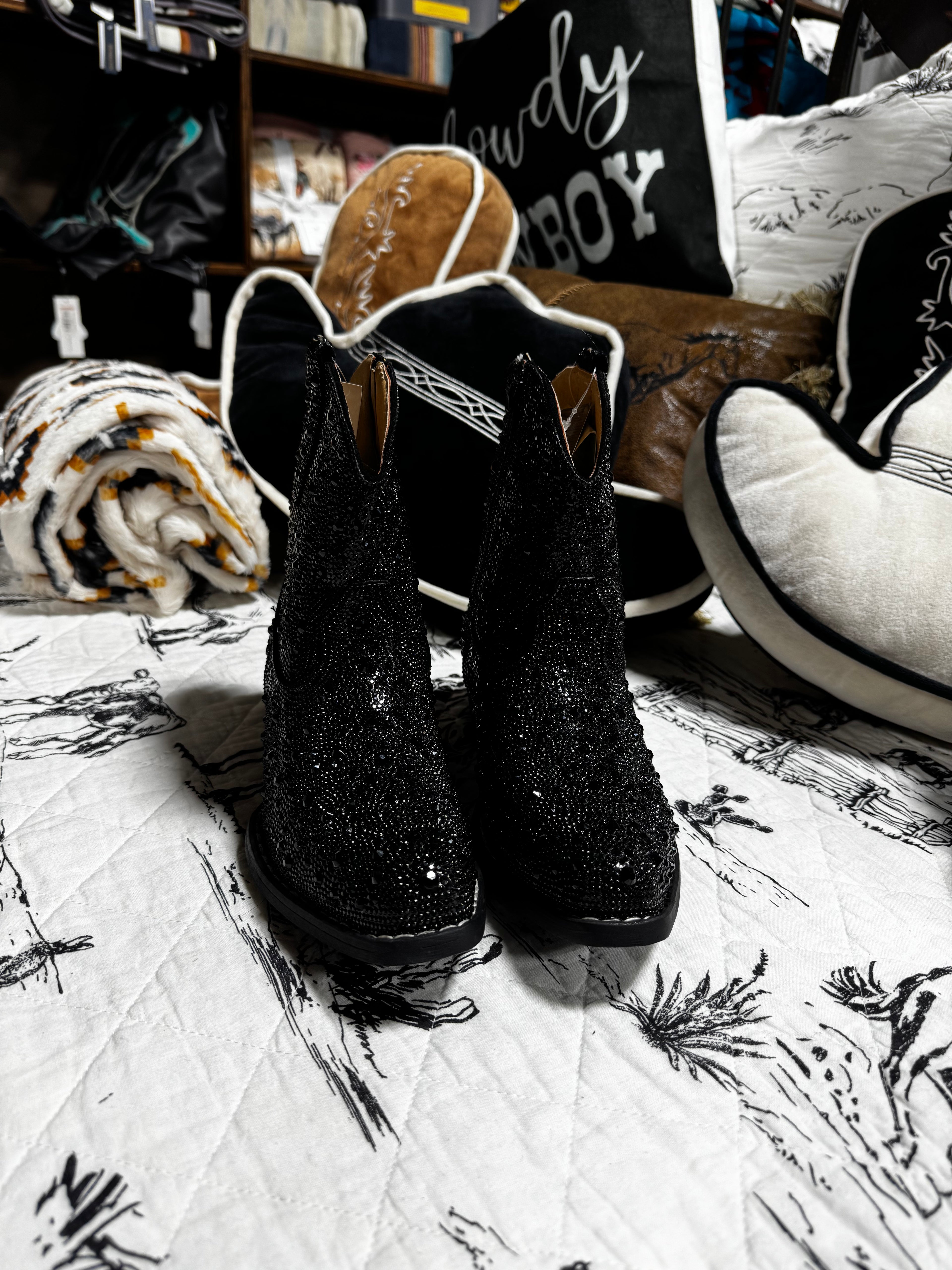 Black Sparkle Bootie