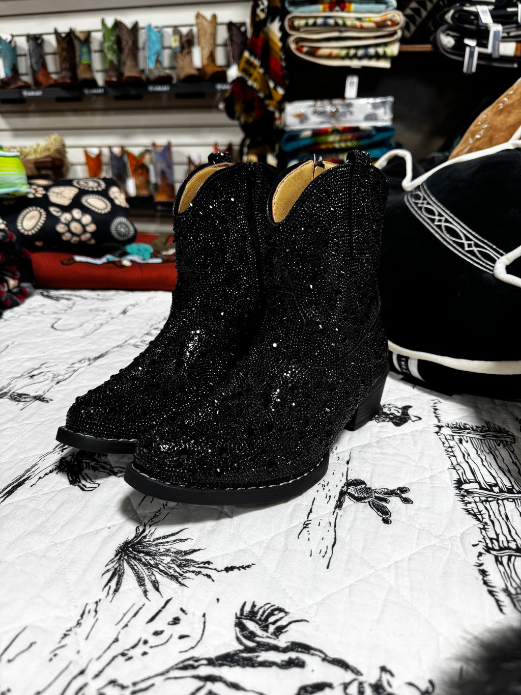 Black Sparkle Bootie