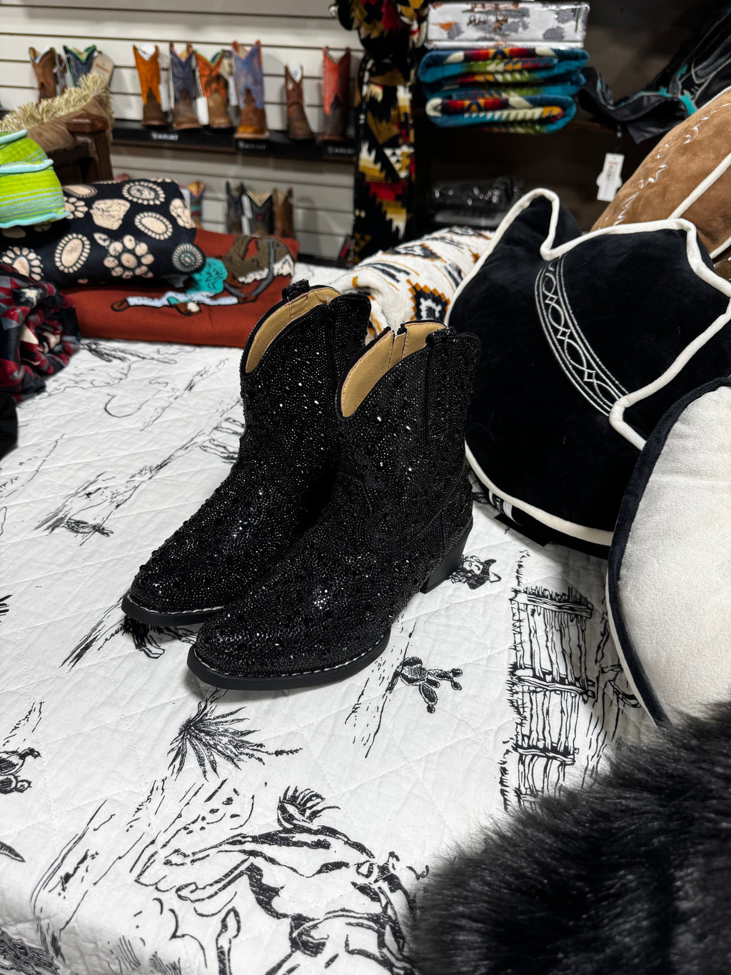 Black Sparkle Bootie