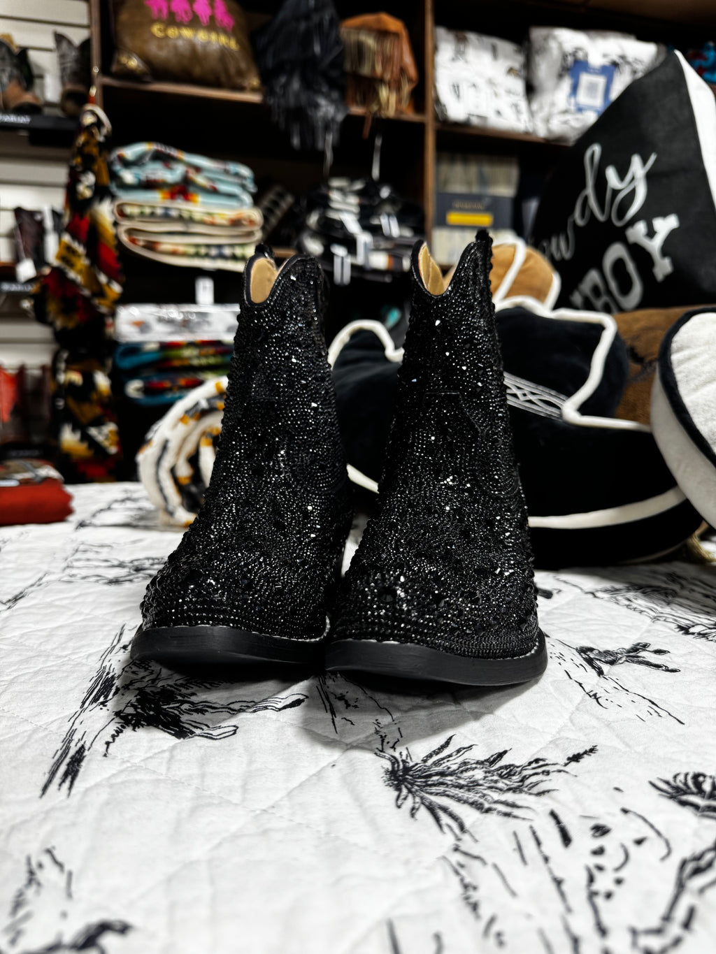 Black Sparkle Bootie