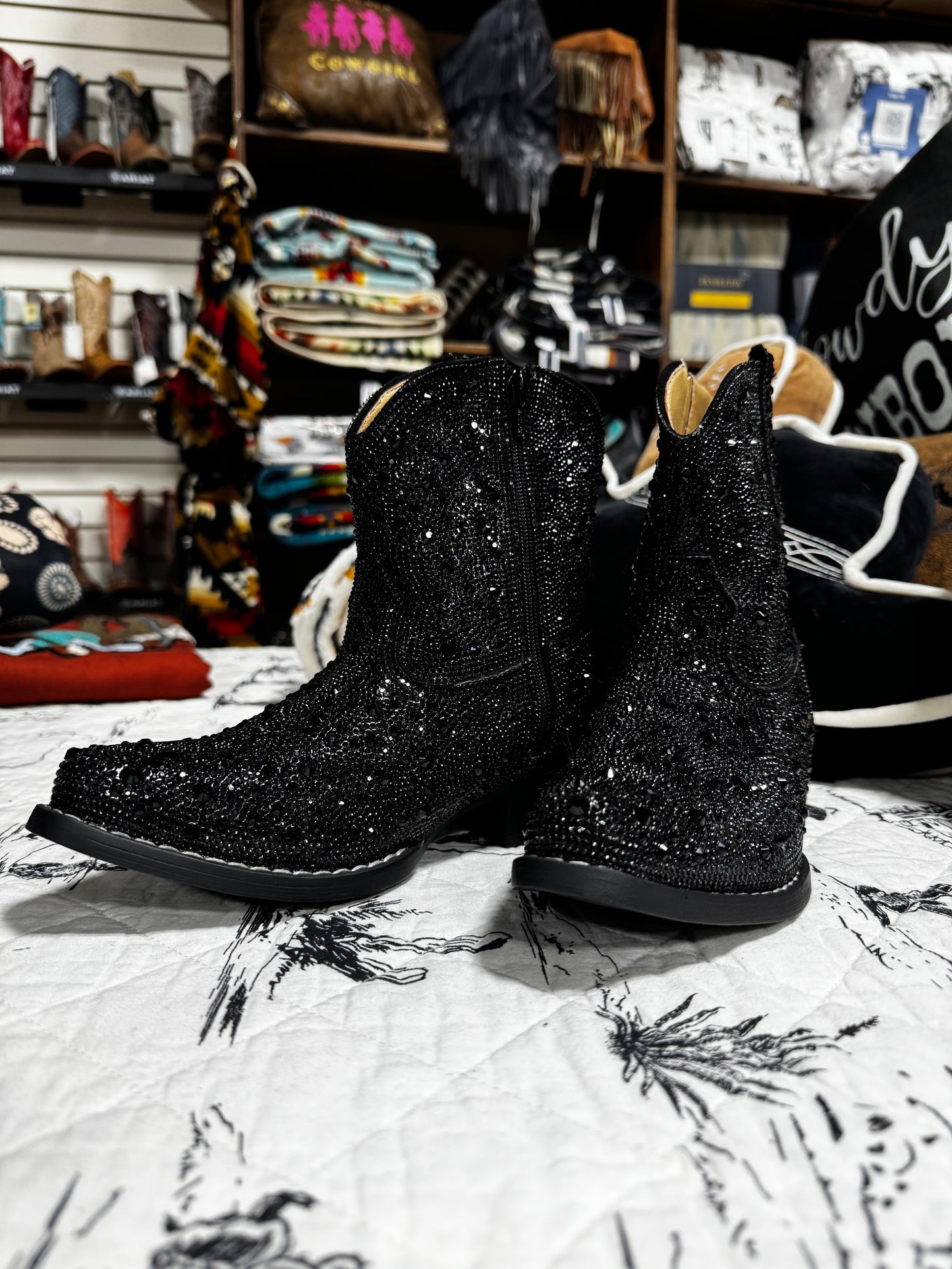 Black Sparkle Bootie