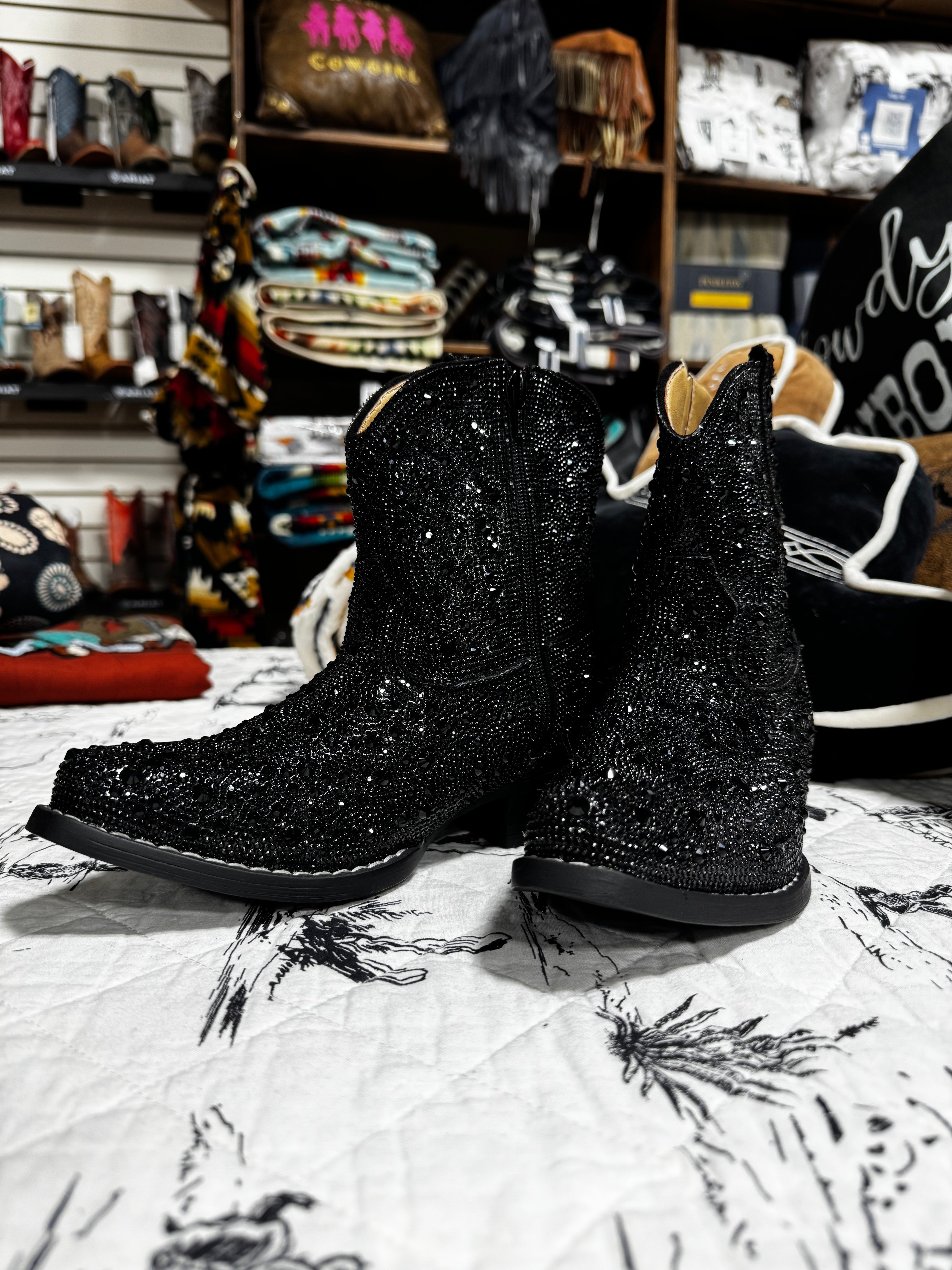Black Sparkle Bootie