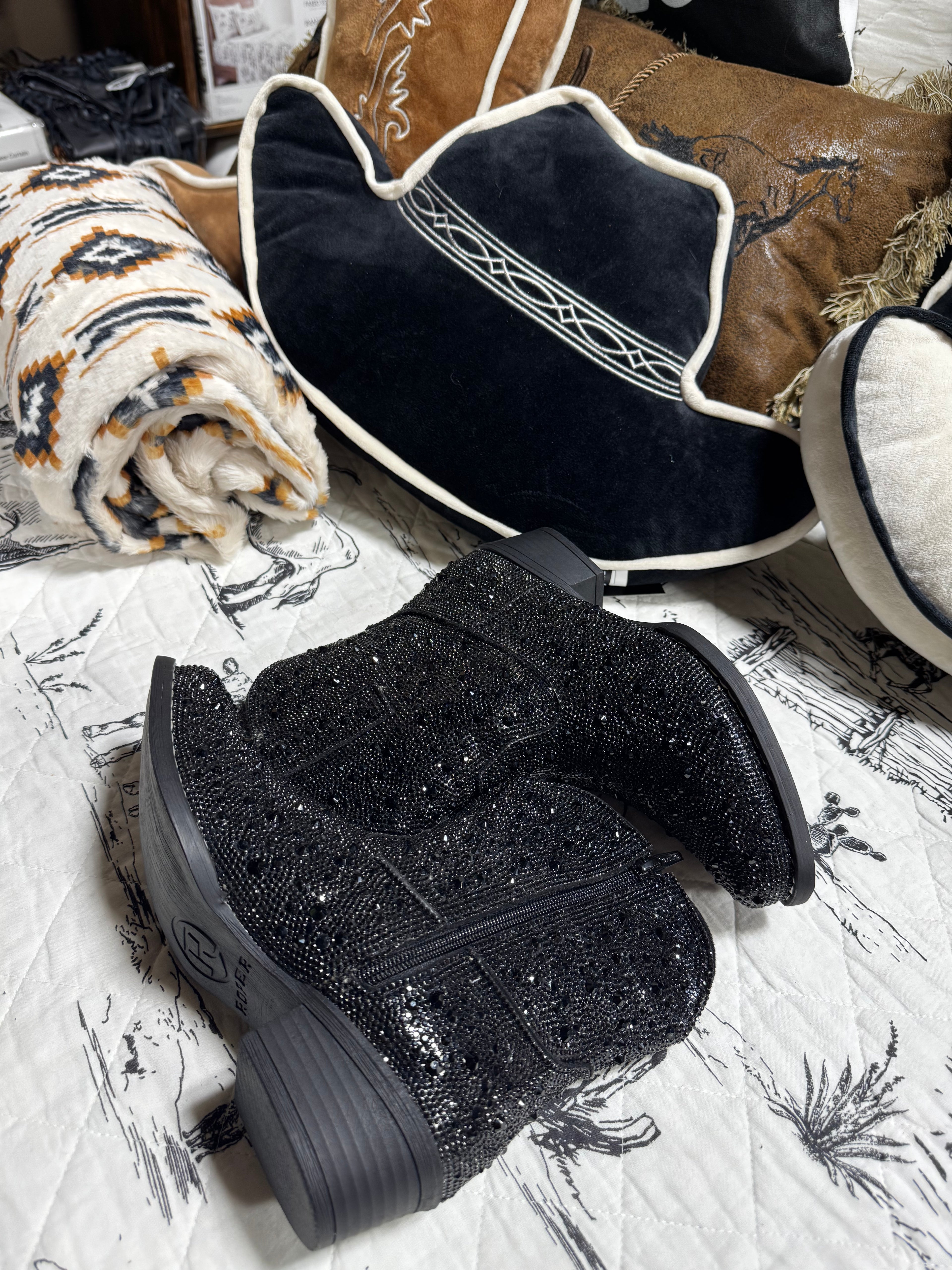 Black Sparkle Bootie