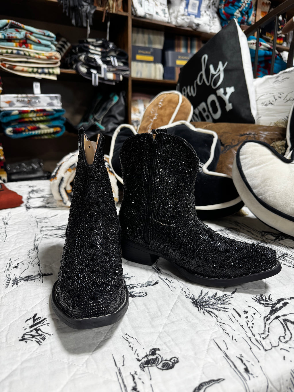 Black Sparkle Bootie