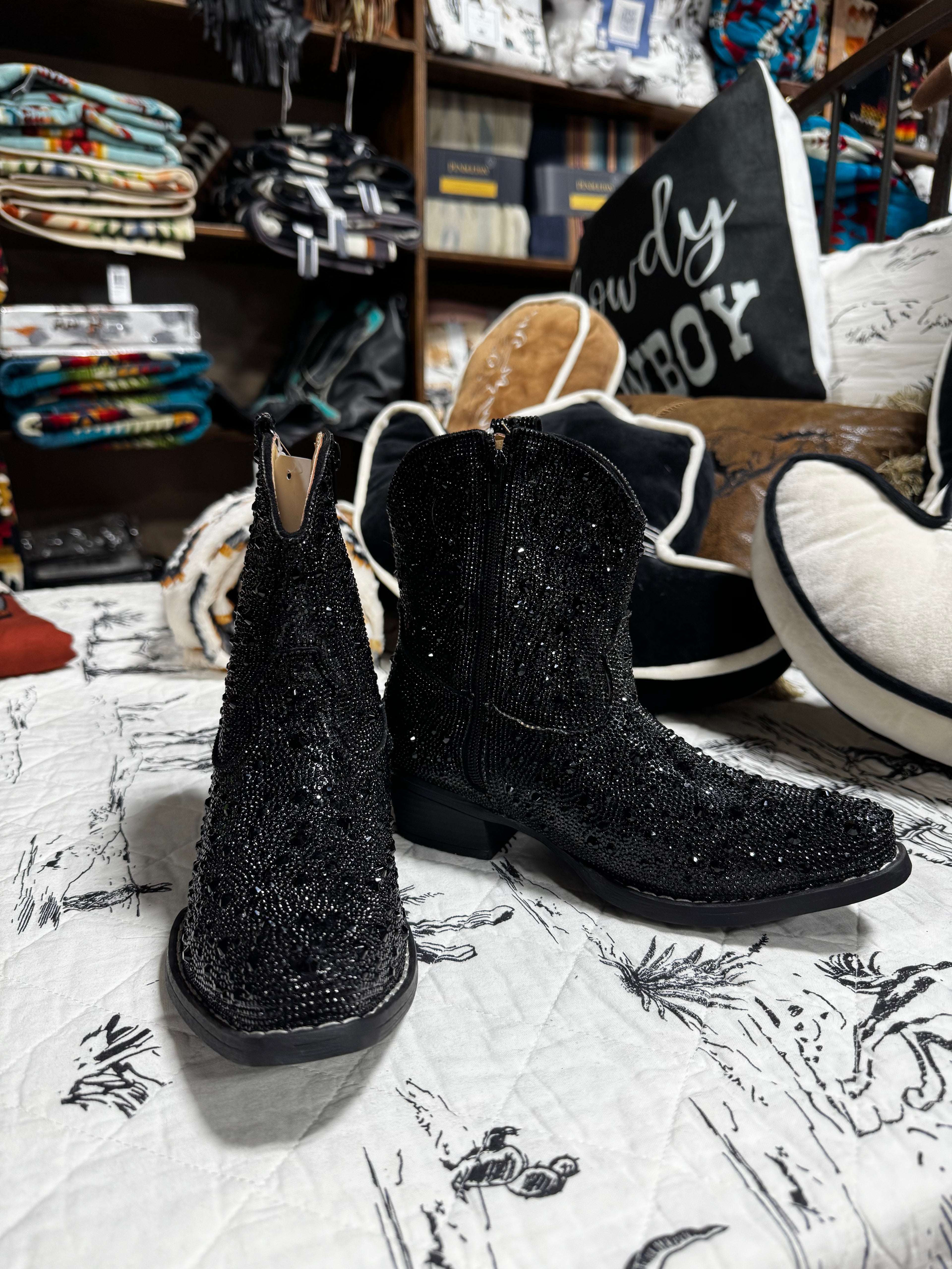 Black Sparkle Bootie